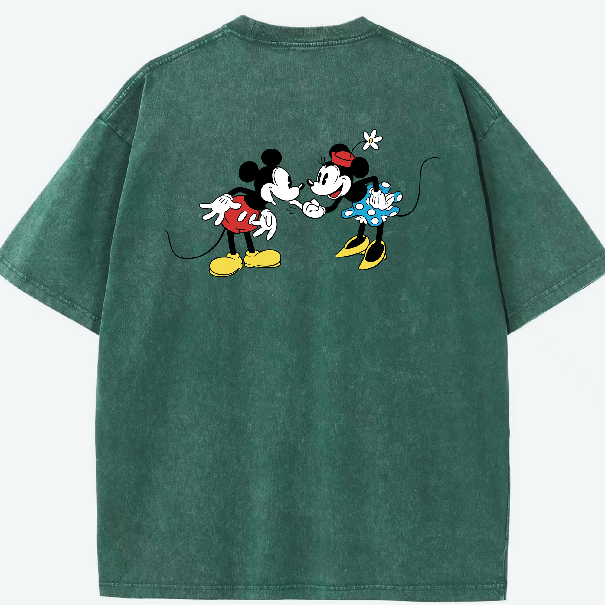 （画像用） ミッキーマウス Mickey Mouse 綿100% ヴィンテージ風 半袖Tシャツ（背面プリント）
